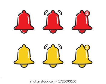 Notification bell icon. Incoming inbox message. Alarm icon. Vector illustration