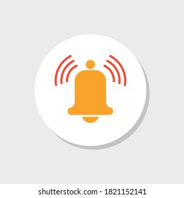 Notification bell icon. Incoming inbox message. Alarm icon. Vector illustration