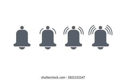 Notification bell icon. Incoming inbox message. Alarm icon. Vector illustration