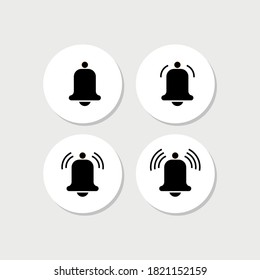 Icono de timbre de notificación. Mensaje entrante de la bandeja de entrada. Icono de alarma. Ilustración del vector