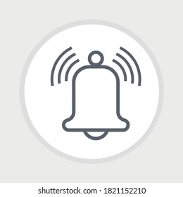 Notification bell icon. Incoming inbox message. Alarm icon. Vector illustration