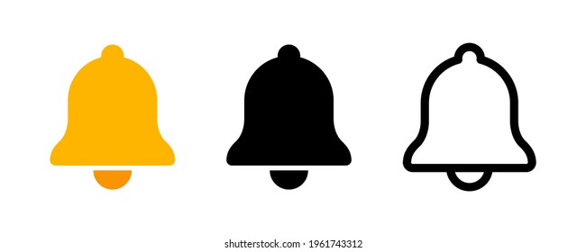 Notification bell icon. Incoming inbox message. New message notofication icons collection. Alarm symbol. Stock vector. EPS 10