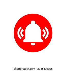 Notification bell icon for incoming inbox message. Bell for alarm clock and smartphone application alert icon. Bell Icon in trendy flat style isolated on grey background. Bell flat design icon.