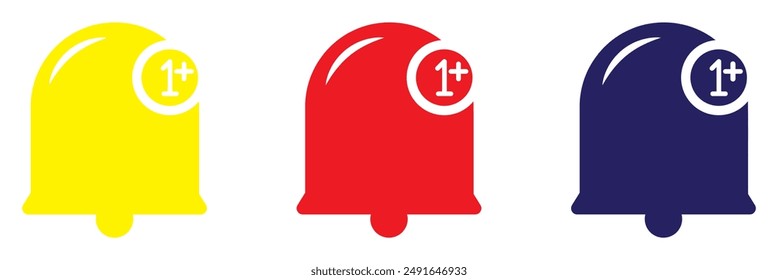 Notification bell icon. Incoming inbox message. New message notofication icons collection. Alarm symbol. Stock vector