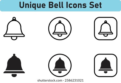 Notification bell icon. Incoming inbox message. Ringing bells. Alarm symbol and smartphone application alert. Social media element - stock vector.