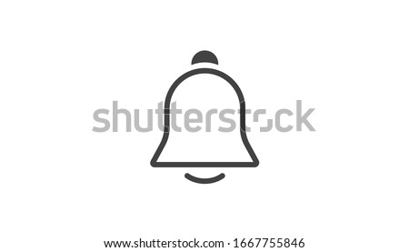 Notification bell icon for incoming inbox message. Vector ringing bell and notification number sign for alarm clock and smartphone application alert