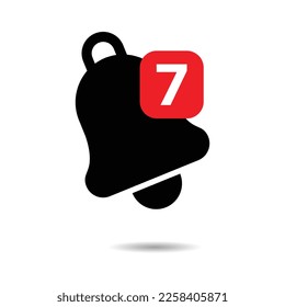 Notification bell icon for incoming message, bell, alert symbol vector illustration 