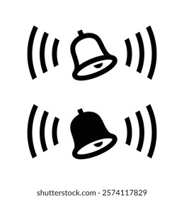 Notification Bell Icon. Incoming Message Alert and New Notification Symbol. Vector Illustration.