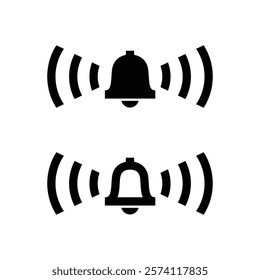 Notification Bell Icon. Incoming Message Alert and New Notification Symbol. Vector Illustration.