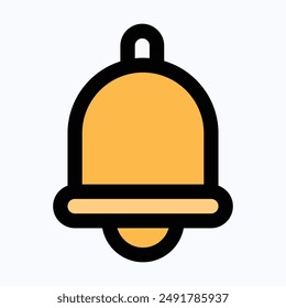 Benachrichtigungsklingelsymbol, Benachrichtigungssymbol, Symbol für isolierte lineare Vektorgrafik.