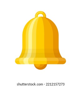 Benachrichtigungsglocke Symbol einzeln auf weißem Hintergrund. Die goldene Warnglocke zittert, um den bevorstehenden Zeitplan zu warnen. Vektorgrafik