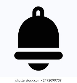 Notification Bell Icon, Notification Icon, Isolated Silhouette Vector Icon.