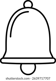 Notification Bell Icon Line Art Vector Illustration for Alerts and System Updates