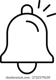 Sistema de alerta de contorno de línea de icono de campana de notificación