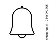 Notification bell icon linear logo isolated