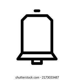 icono de timbre de notificación o logotipo símbolo de signo aislado ilustración vectorial - iconos vectoriales de estilo negro de alta calidad
