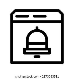 icono de timbre de notificación o logotipo símbolo de signo aislado ilustración vectorial - iconos vectoriales de estilo negro de alta calidad
