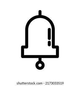 icono de timbre de notificación o logotipo símbolo de signo aislado ilustración vectorial - iconos vectoriales de estilo negro de alta calidad
