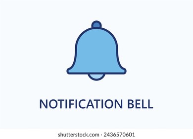 Icono de campana de notificación o símbolo de logotipo ilustración vectorial