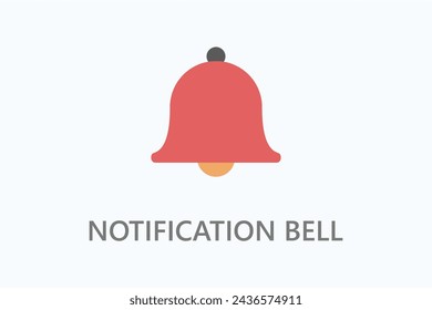 Notification bell icon or logo sign symbol vector illustration