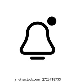 Icono de campana de notificación con nueva indicación de alerta para interfaces digitales