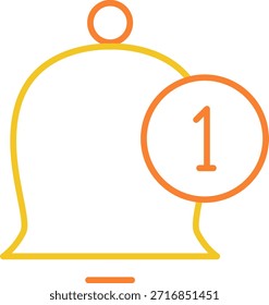 Notification bell icon with number one badge