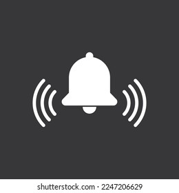 Notification bell icon on grey background