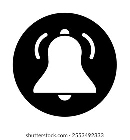 Notification bell icon on white background. Vector illustration.