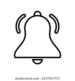 Notification bell icon on white background. Vector illustration.