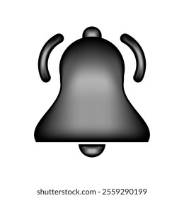 Notification bell icon on white background. Vector illustration.