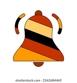 Notification bell icon on white background. Vector illustration.