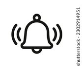 Notification bell icon. Outline style. notification bell vector icon for web design isolated on white background