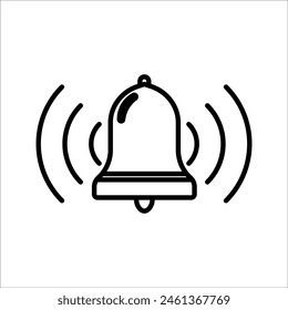 Notification bell icon. Outline style. notification bell vector icon for web design isolated on white background