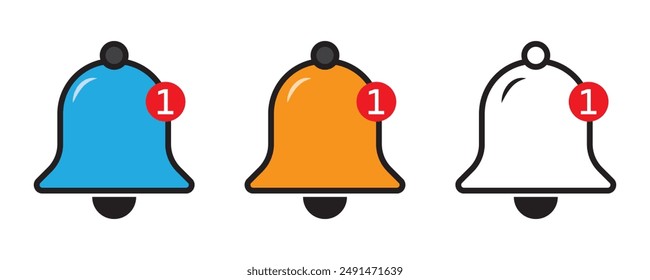 Notification bell icon. Outline style. notification bell vector icon for web design isolated on white background