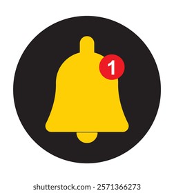 Notification bell icon. Outline style. notification bell vector icon. Notification icon vector, material design, Social Media element, User Interface sign, EPS, UI, Image, Illustration. New message.