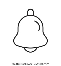 Notification bell icon Outline vector line symbol