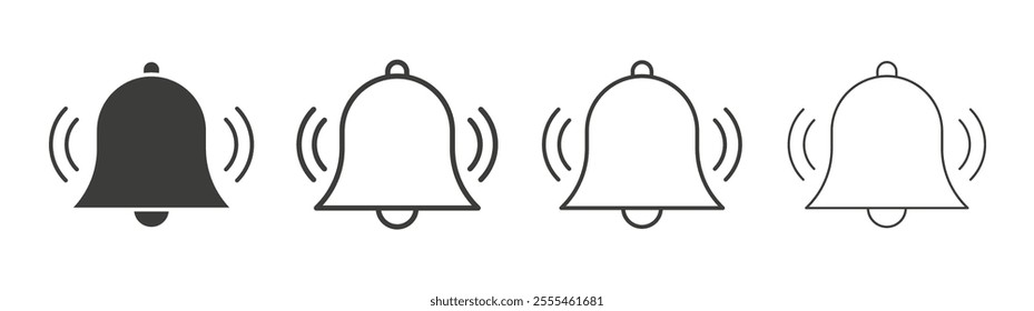 Notification bell icon pack. vector illustration
