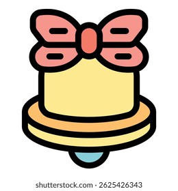 Notification bell icon with pink bow, symbolizing alerts and updates in a cute and feminine design