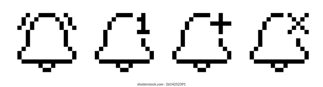 Notification bell icon pixel. Notification pixel