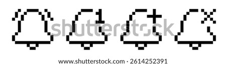 Notification bell icon pixel. Notification pixel