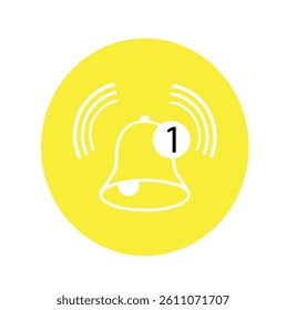 Notification bell icon set. Alarm symbol. Incoming message symbol. Bell for subscribe, alarm and push chat alert. New notification, reminder. Golden bell shakes to alert you to an upcoming schedule