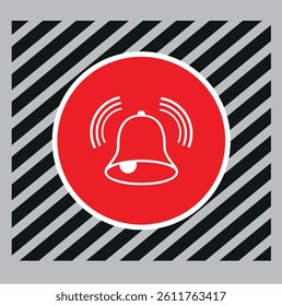 Notification bell icon set. Alarm symbol. Incoming message symbol. Bell for subscribe, alarm and push chat alert. New notification, reminder. Golden bell shakes to alert you to an upcoming schedule