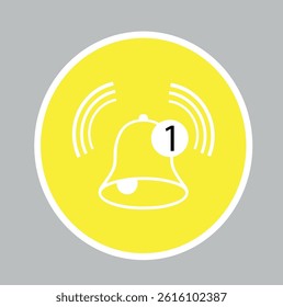 Notification bell icon set. Alarm symbol. Incoming message symbol. Bell for subscribe, alarm and push chat alert. New notification, reminder. Golden bell shakes to alert you to an upcoming schedule
