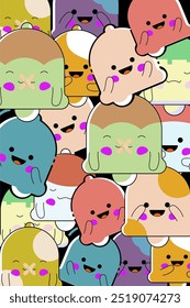 Notificación Bell Icon Set con lindo estilo de dibujos animados