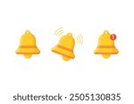 Notification Bell Icon Set. Flat Design Alert Symbols