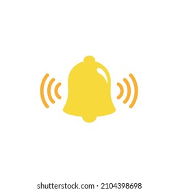 notification bell icon set isolated on white background.render yellow ringing bell with new notification for social media reminder.vector icon