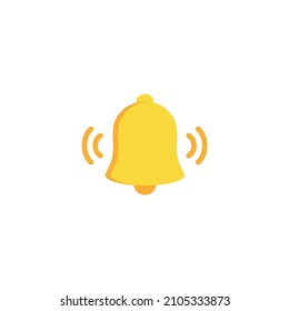 icono de timbre de notificación aislado en fondo blanco.hacer campana sonora amarilla con nueva notificación para recordatorio de medios sociales.icono de vector