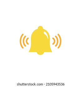 notification bell icon set isolated on white background.render yellow ringing bell with new notification for social media reminder.vector icon