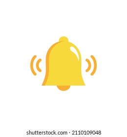 notification bell icon set isolated on white background.render yellow ringing bell with new notification for social media reminder.vector icon