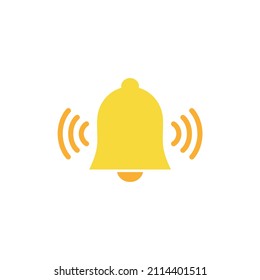 notification bell icon set isolated on white background.render yellow ringing bell with new notification for social media reminder.vector icon